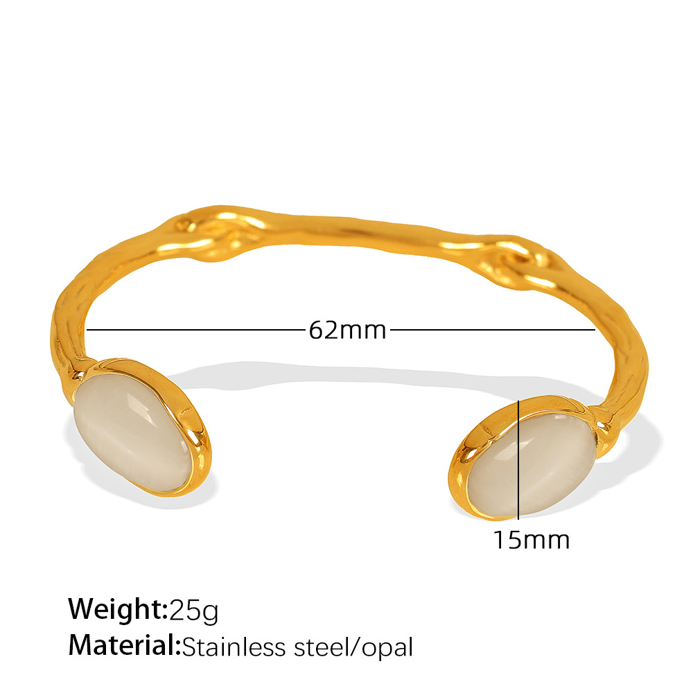 1 Piece Fashionable Stainless Steel 18K Gold Color Plated Women's Bangles h5 